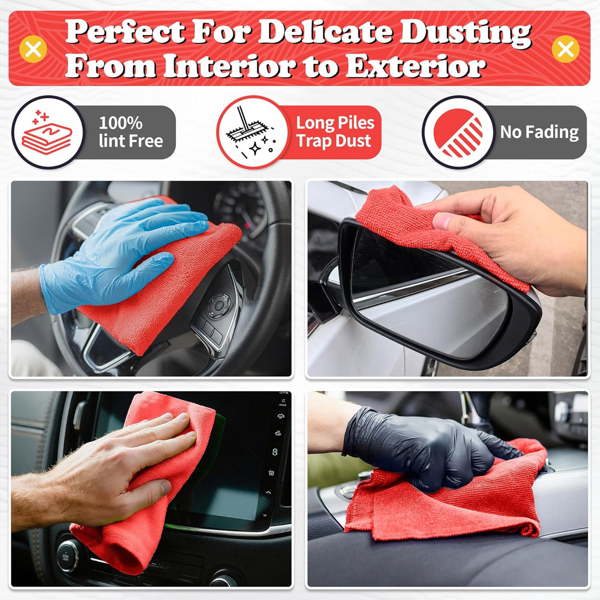 FIXSMITH Shop Towels, Pack of 200, Grey Microfiber Cleaning Cloth Bulk, Microfiber Towels for Cars, All-Purpose Absorbent Cleaning Rags, Dust Cloth for Automotive, Mechanic, Garage, 11.5 x 11.5 inch