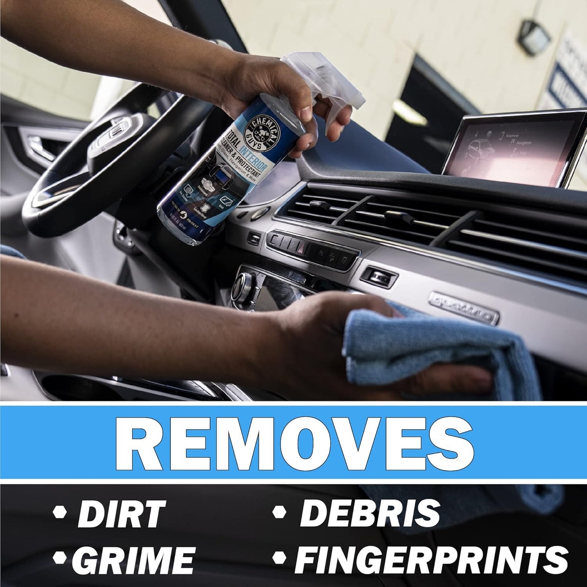 Chemical Guys Complete Leather Cleaner and Conditioner Detailing Kit with Total Interior, for Cars, Home, Office, and More (Works on Natural, Faux Leather and More) 9 Items - HOL412