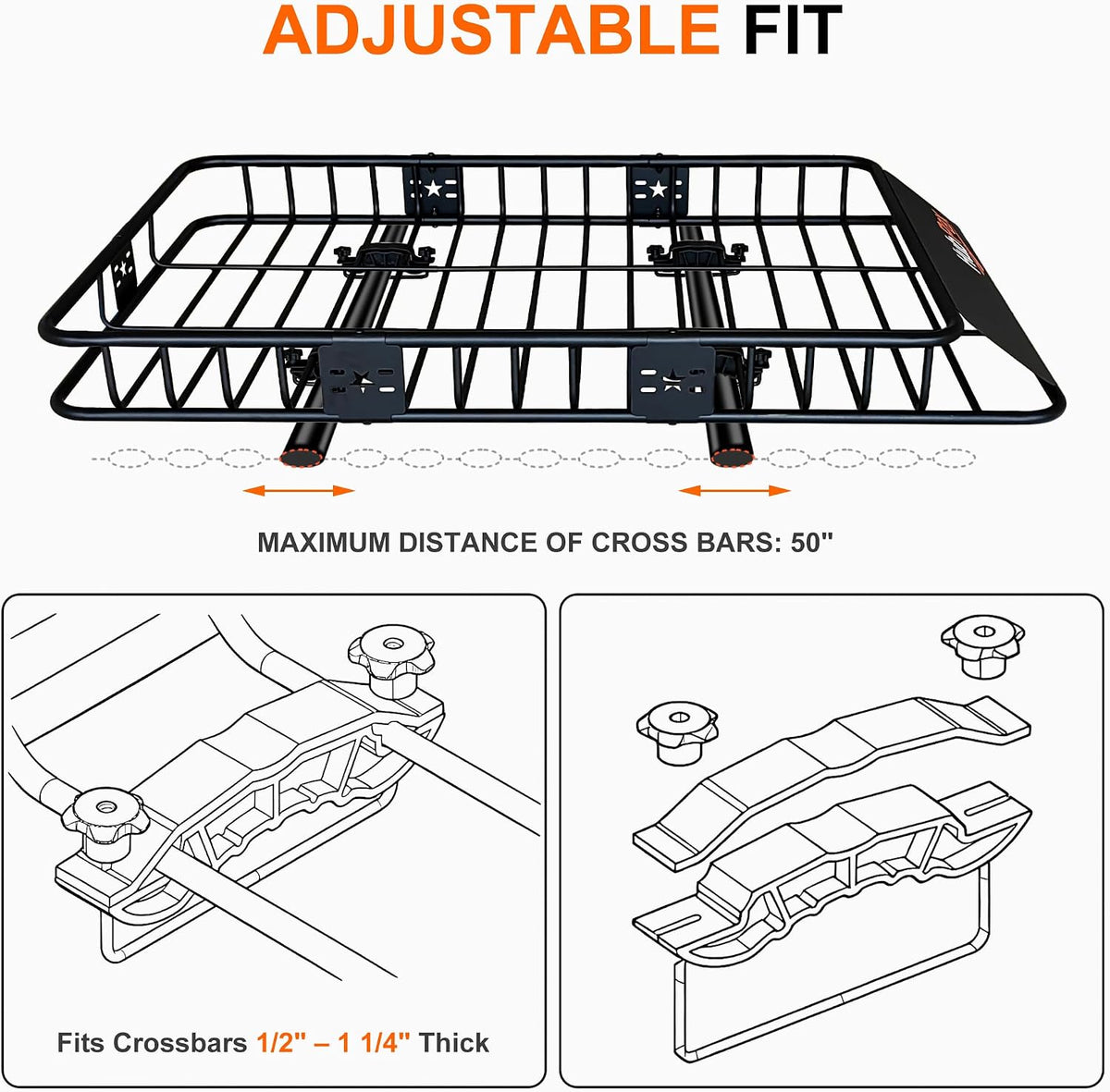 21 Cu Ft. Car Rooftop Cargo Carrier Bag Car Roof Top Bag Cargo Carrier | Fit All Vehicle with/Without Rack, Includes Anti-Slip Mat, 8 Reinforced Straps, 6 Door Hooks, Luggage Lock