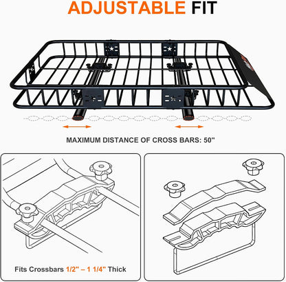 21 Cu Ft. Car Rooftop Cargo Carrier Bag Car Roof Top Bag Cargo Carrier | Fit All Vehicle with/Without Rack, Includes Anti-Slip Mat, 8 Reinforced Straps, 6 Door Hooks, Luggage Lock