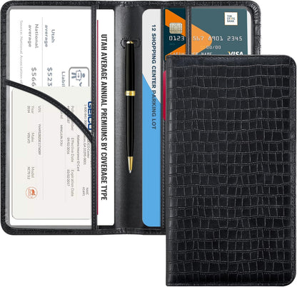 CoBak Car Registration and Insurance Holder - Vehicle Glove Box Car Organizer,Auto Truck Comparment Accessories Case with Magnetic Closure for Driver License,Cards - Colors A