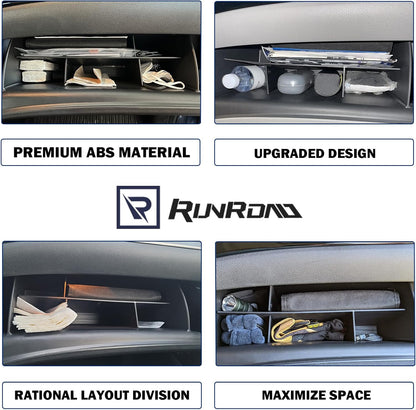 RUNROAD Glove Box Organizer Compatible with Honda Pilot (2016-2022)/ Ridgeline (2017-2023)/ Passport (2019-2023) Accessories, Interior Storage Box Grid Insert Compartment Divider