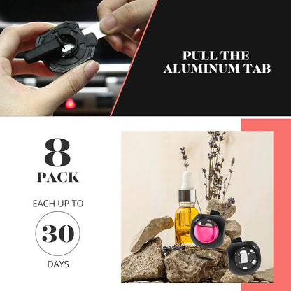 DRIVEJOY Car Air Freshener Vent Clips, 8 PK, 6 Ocean, 2 New Car Scent, Long Lasting Air Fresheners for Men & Women, Up to 240 Days, Odor Eliminator