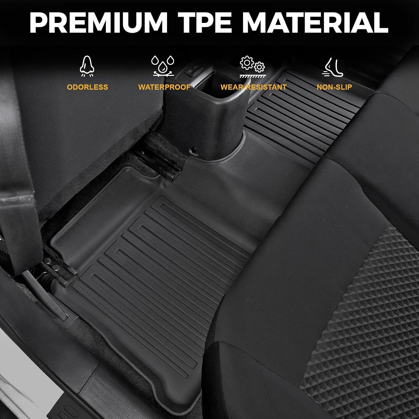 Floor Mats Set for Nissan Rogue 2026 2025 2024-2021 Accessories, Full Coverage All Weather Floor Mats Cargo Mat with Backrest Protectors & Door Sill Guards (Not for Sport)