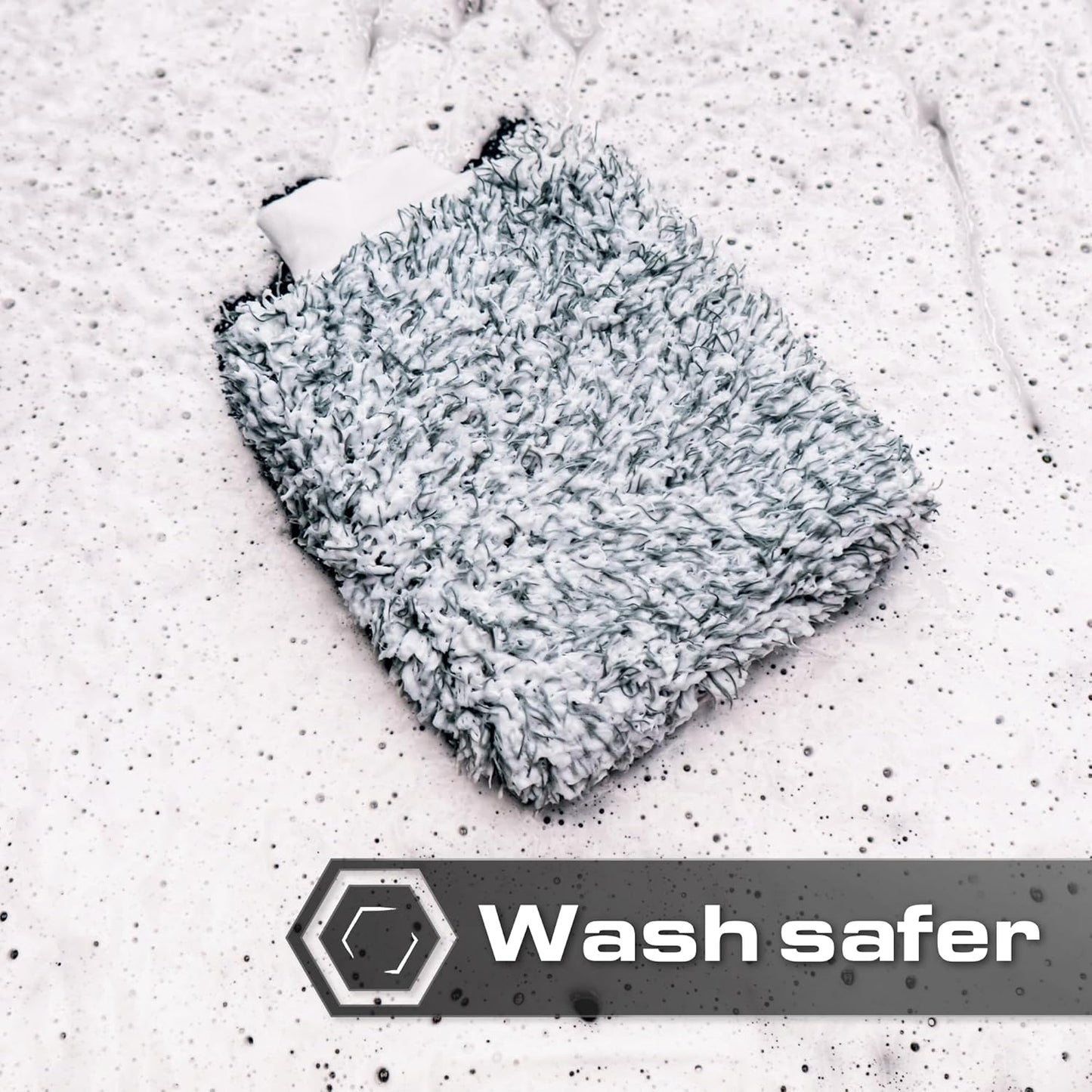 Blackline Microfiber Automotive Wash Mitt -Premium Scratch Free Wash Mitt for Car Cleaning|Car Detailing Accessory Works with Bucket, Car Shampoo, or Foam Cannon | 70%/30% Microfiber Blend, 9"x11"