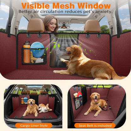 URPOWER Dog Car Seat Cover for Pets 100% Waterproof Seat Cover Hammock 600D Heavy Duty Scratch Proof Nonslip Durable Soft Back Seat Covers for Cars and SUVs