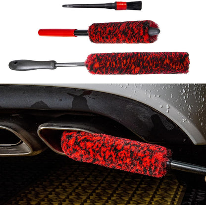 Metal Free Soft Wheel Cleaner Brush, Synthetic Wool Rim Cleaning Brush, Highly Water Absorption, Dense and Durable Tire Brush for Cleaning Wheels, Rims, Spokes, Fenders, Engines…