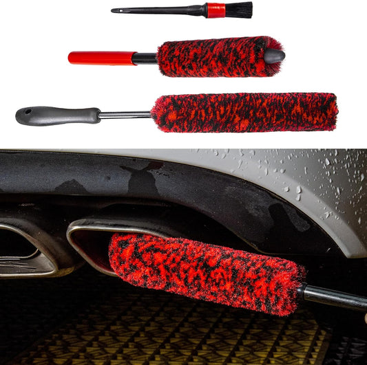 Metal Free Soft Wheel Cleaner Brush, Synthetic Wool Rim Cleaning Brush, Highly Water Absorption, Dense and Durable Tire Brush for Cleaning Wheels, Rims, Spokes, Fenders, Engines…