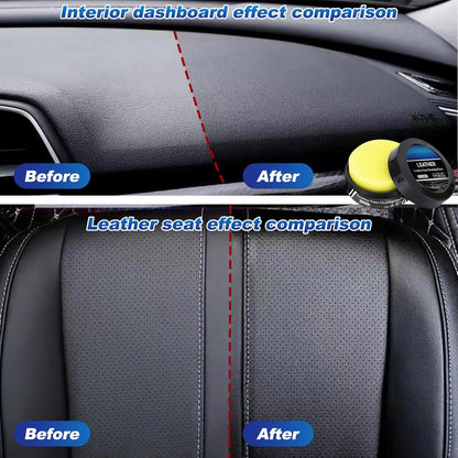 2Pcs Leader Cleaning and Care Cream & Cleaning Paste for Leather Care, Automotive Interior Leather Cleaning Cream, Leather Repair Kit Car Interior, Car Leather Conditioner Oil Paste