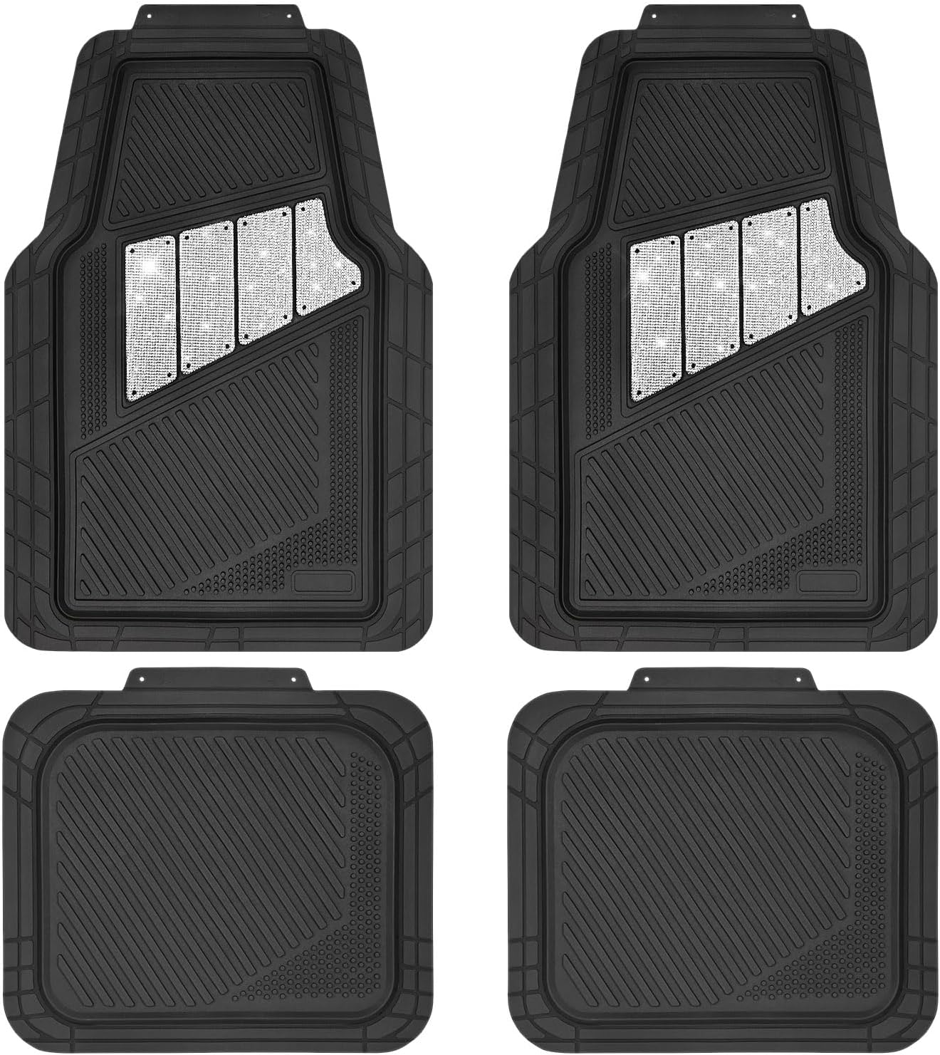 CAR PASS Heavy Duty Rubber Floor Mats 4-Piece,Pink Car Mats Full Sets Anti-Slip,Waterproof Universal Trim-to-Fit for Car SUV Truck, Durable All Weather Automotive Car Mats for Women,Girly(All Pink)