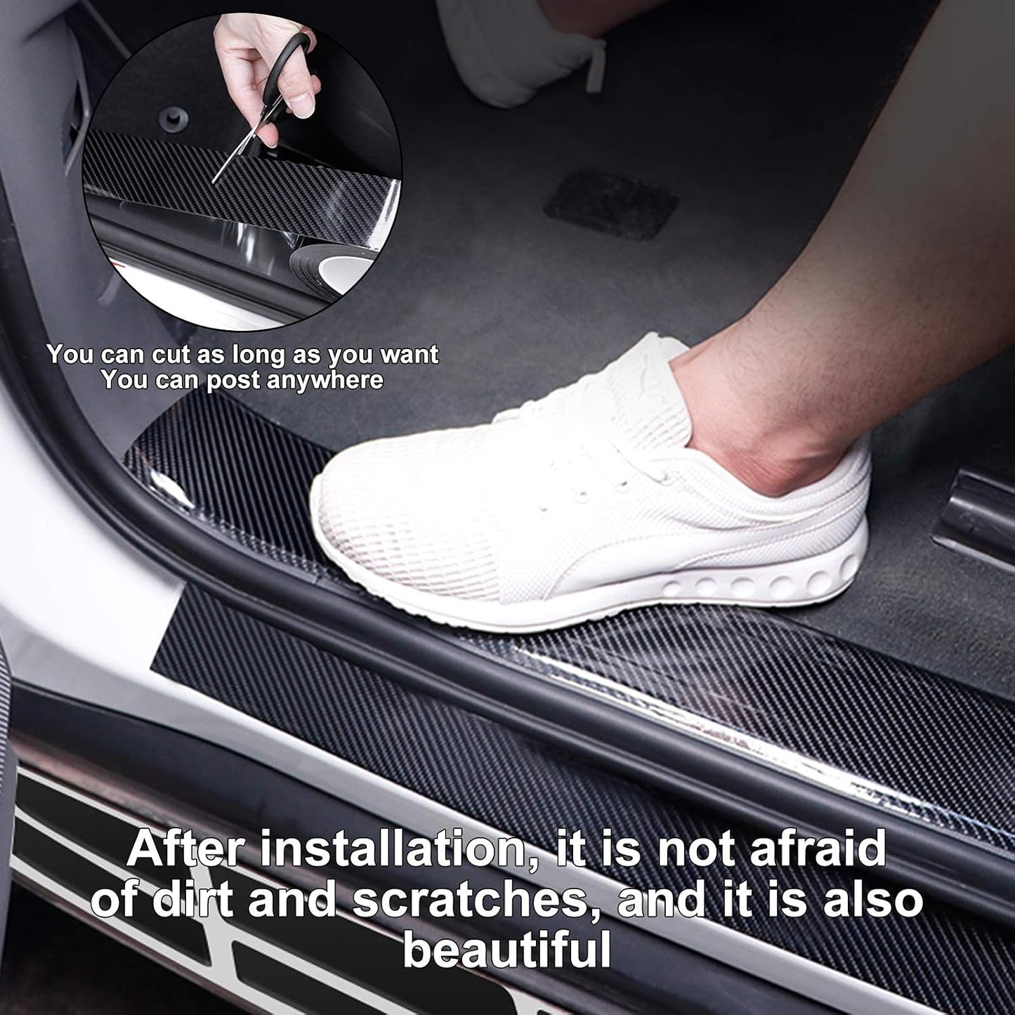 MYFAMIREA Anti-Scratch Anti-Collision Adhesive Strip Car Door Edge Guard Protector Strip Car Door Scuff Plate Protectors Transparent Invisible Tape for Rear Bumper/Door(33Ft x 2In)