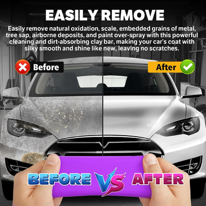XPERTCHEMY Car Clay Bar 4 Pack 400g(4x100g), Auto Detailing Premium Grade No Scratch Magic Clay Bars Cleaner Kit with Washing and Adsorption Capacity for Car Auto SUV, RV, Truck, Purple
