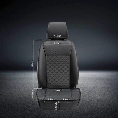 Elantrip 2PCs Front Car Seat Covers Leather Water Proof Seat Protector Universal fit for Most Cars SUVs and Trucks Black