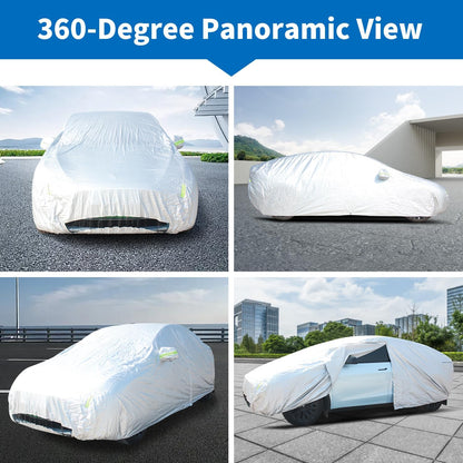 Car Cover Waterproof All Weather Outdoor, Full Exterior Cover for Automobiles, Rain Sun UV Protection Windproof, Scratch Resistant, Breathable, Dustproof (Fits 206"-215" SUV)