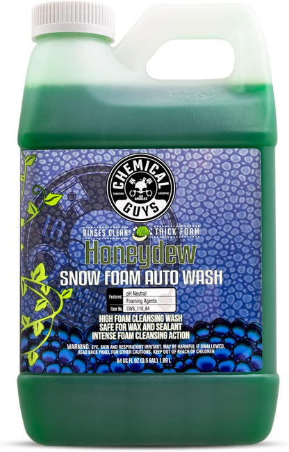 Chemical Guys Car Wash Soap for Foam Cannon or Bucket, Honeydew Snow Foam Car Wash Soap for Trucks, Motorcycles, RVs & More, Super Suds, Honeydew Scent - 128 oz (1 Gallon)