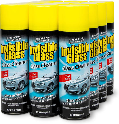 Invisible Glass 91164-6PK Premium Aerosol Glass Cleaner Spray for Car Windshields and Windows, Automotive and Home Window Cleaner, Streak-Free, Ammonia-Free, Tint-Safe – 19 oz (Pack of 6)