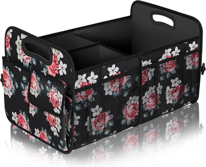 Femuar Car Trunk Organizer with Large Capacity Waterproof Car Accessories for Women & Men, Collapsible Trunk Organizer for Suv/Jeep/Sedan,Tools (Black, Standard)