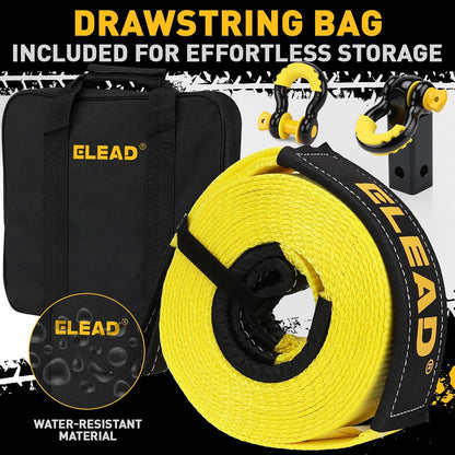 3" x 30Ft Recovery Tow Strap Heavy Duty with Hooks - 36000 LBS Break Strength, 3/4 D Ring Shackles (2pcs), Emergency Recovery Strap Tow Rope for Truck, SUV, ATV Offroad Vehicle