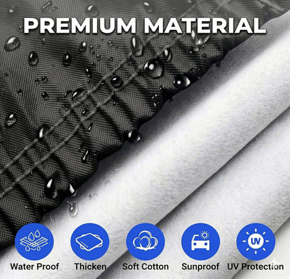6 Layer Heavy Duty Car Cover Waterproof All Weather Protection with Cotton Liner, Full Exterior Outdoor Cover for Sun Rain Snow UV Protection, Fits Sedan 186-193 inchs