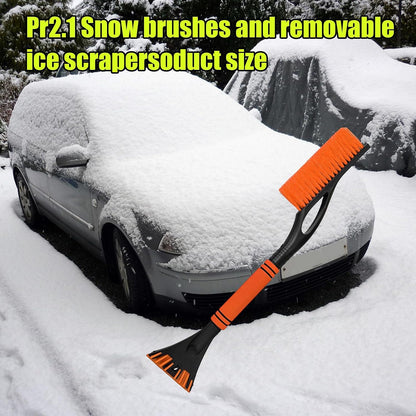 Dickno 24 Inch Car Snow Scraper and Brush, Detachable Scratch Free Ice Scraper with Ergonomic Foam Grip, Universal Winter Snow Removal Tool for Car Windshield Window (Black)