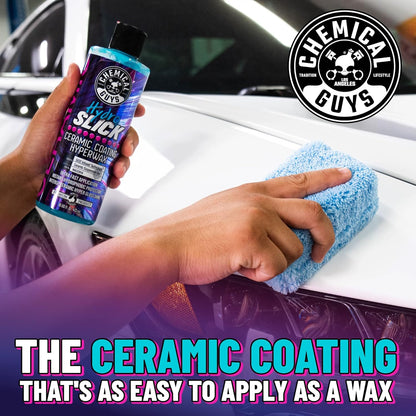 Chemical Guys HOL229 Ultimate Ceramic Coating Kit - HydroSlick HyperWax SiO2 Gel (16 fl oz) for Long-Lasting Shine & Protection, with 2 Premium Microfiber Applicators & 3 Workhorse Towels, (6 Items)