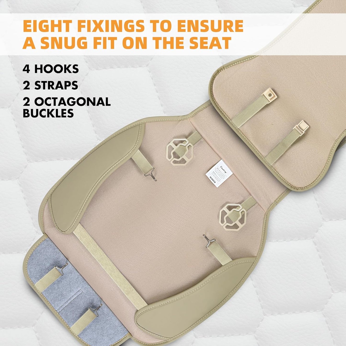 Elantrip 2PCs Front Car Seat Covers Leather Water Proof Seat Protector Universal fit for Most Cars SUVs and Trucks Black