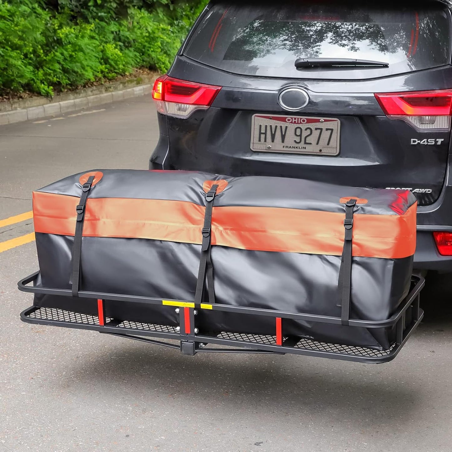 WEIZE 54" x 34" Heavy Duty Roof Rack Basket, 200LBS Universal Rooftop Cargo Basket with Waterproof Bag, Cargo Net & Tie Down Straps, Steel Luggage Holder for Car SUV Truck