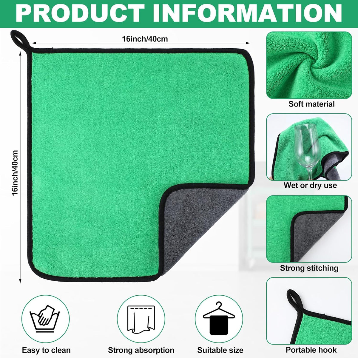 Nuenen 20 Pcs Microfiber Car Drying Towels Microfiber Cleaning Cloth 800 GSM Thick Plush Cleaning Dusting Cloth Auto Detailing Absorbent Towels Rags for Car Household Kitchen Window(Grey and Yellow)