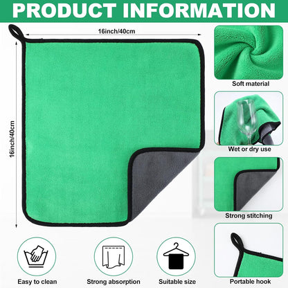 Nuenen 20 Pcs Microfiber Car Drying Towels Microfiber Cleaning Cloth 800 GSM Thick Plush Cleaning Dusting Cloth Auto Detailing Absorbent Towels Rags for Car Household Kitchen Window(Grey and Yellow)