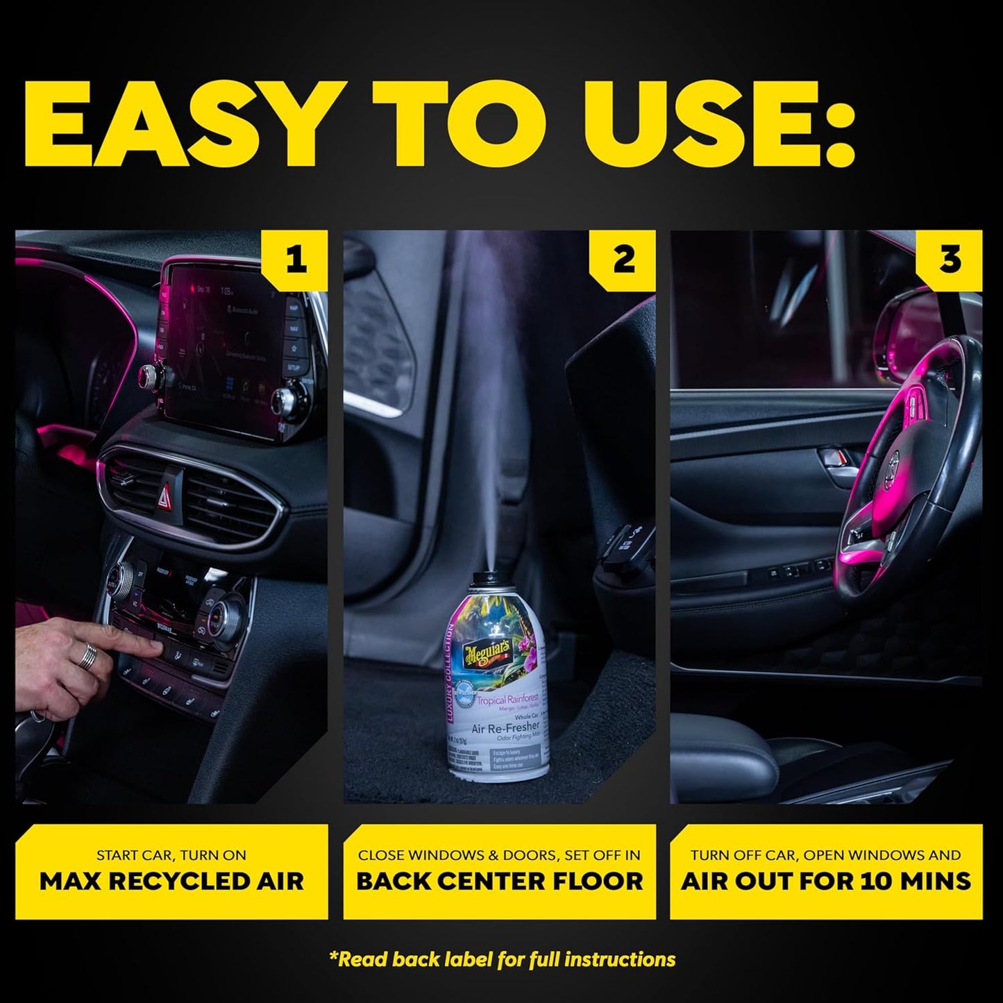 Meguiar’s Whole Car Air Refresher Odor Eliminator, Summer Breeze, 2 Oz— Car Air Freshener For Commuters, Detailers; Mist Refreshes Cabin For Sedan, Suv, Truck, Van