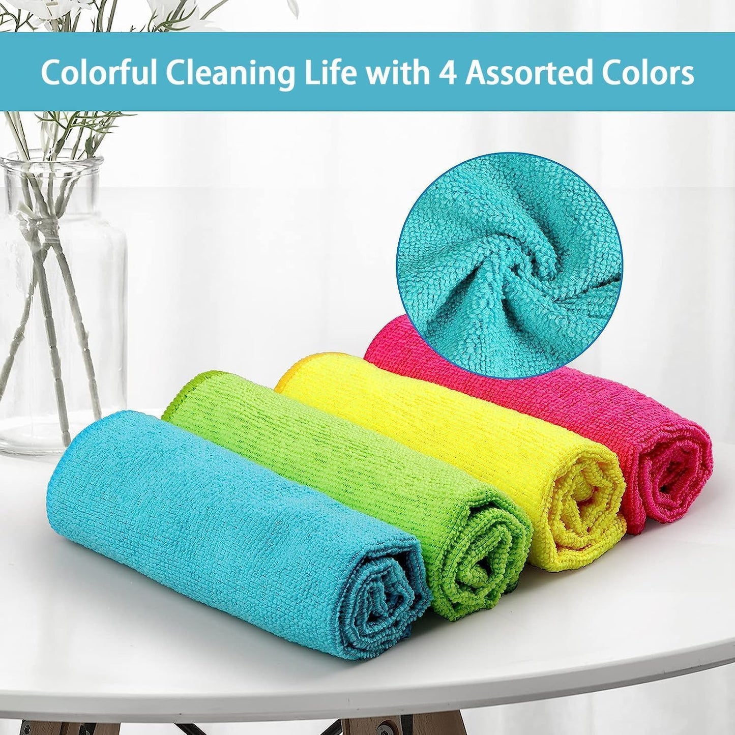 HOMEXCEL Grey Microfiber Cleaning Cloth, 12 Pack Premium Microfiber Towels for Cars, Lint Free, Scratch-Free, Highly Absorbent, Reusable Cleaning Rags for Car, Household, Kitchen, Window, 11.5"X11.5"