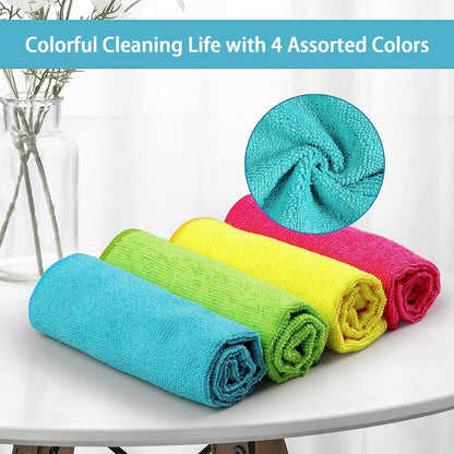 HOMEXCEL Grey Microfiber Cleaning Cloth, 12 Pack Premium Microfiber Towels for Cars, Lint Free, Scratch-Free, Highly Absorbent, Reusable Cleaning Rags for Car, Household, Kitchen, Window, 11.5"X11.5"