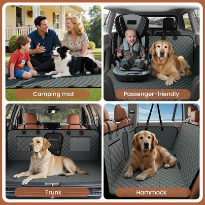 A-Pce 600D Heavy Duty Dog Car Seat Cover for Back Seat, 2026 Upgraded | Hard Bottom Back Seat Extender for Pets- Holds 600lbs, Waterproof Scratch Proof Nonslip Dog Hammock for Cars Trucks and SUVs