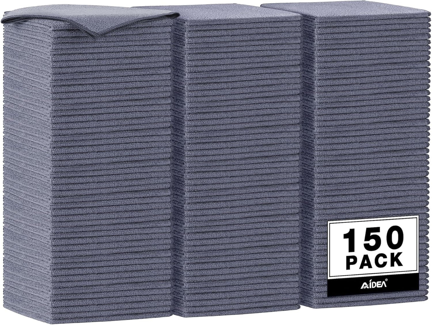 AIDEA Microfiber Cleaning Cloth, 50PK, Microfiber Towels for Cars, Premium Wash Cloths, Dusting Cloth Cleaning Rags, Absorbent Towels for SUVs, House, Kitchen, Window, Cleaning Supplies12×12"