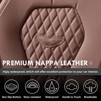 Coverado Seat Covers, Car Seat Covers Full Set, Black Car Seat Cover, Car Seat Covers Front Seats Back Seat Cover, Waterproof Car Seat Cushion, Leather Seat Covers Seat Protector Fit for Most Cars