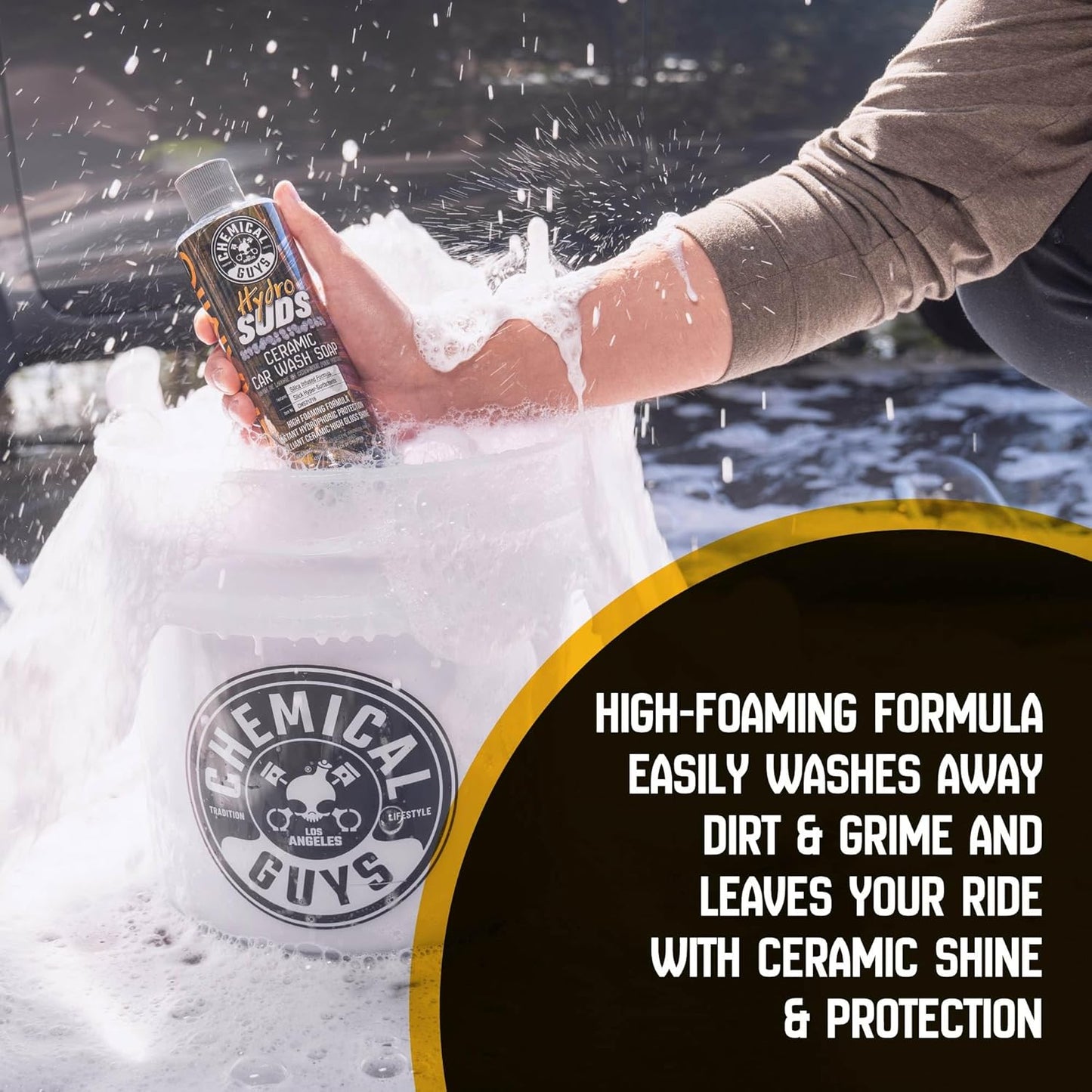 Chemical Guys HydroSuds Ceramic, Shine High Foaming Car Wash Soap - Foam Cannon Soap, Works with Foam Guns or Bucket Washes for Cars, Trucks, Motorcycles, RVs, and More, Berry Scent - 16 oz