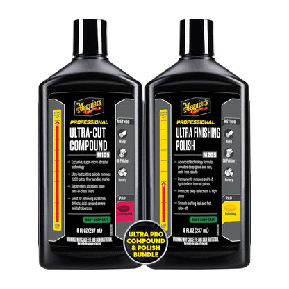 Meguiar’s Mirror Glaze Bundle, Polishing Compound Kit —Includes Ultra-Cut Compound And Ultra-Finishing For Scratch-Free Exterior Gloss; For Car Paint On Cars, Trucks & Suvs