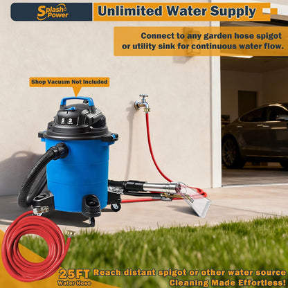 Shop Vac Extractor Attachment Kit for Wet/Dry Vacuum, Universal Hose Adapter for Carpet Upholstery Cleaning & Auto Detailing