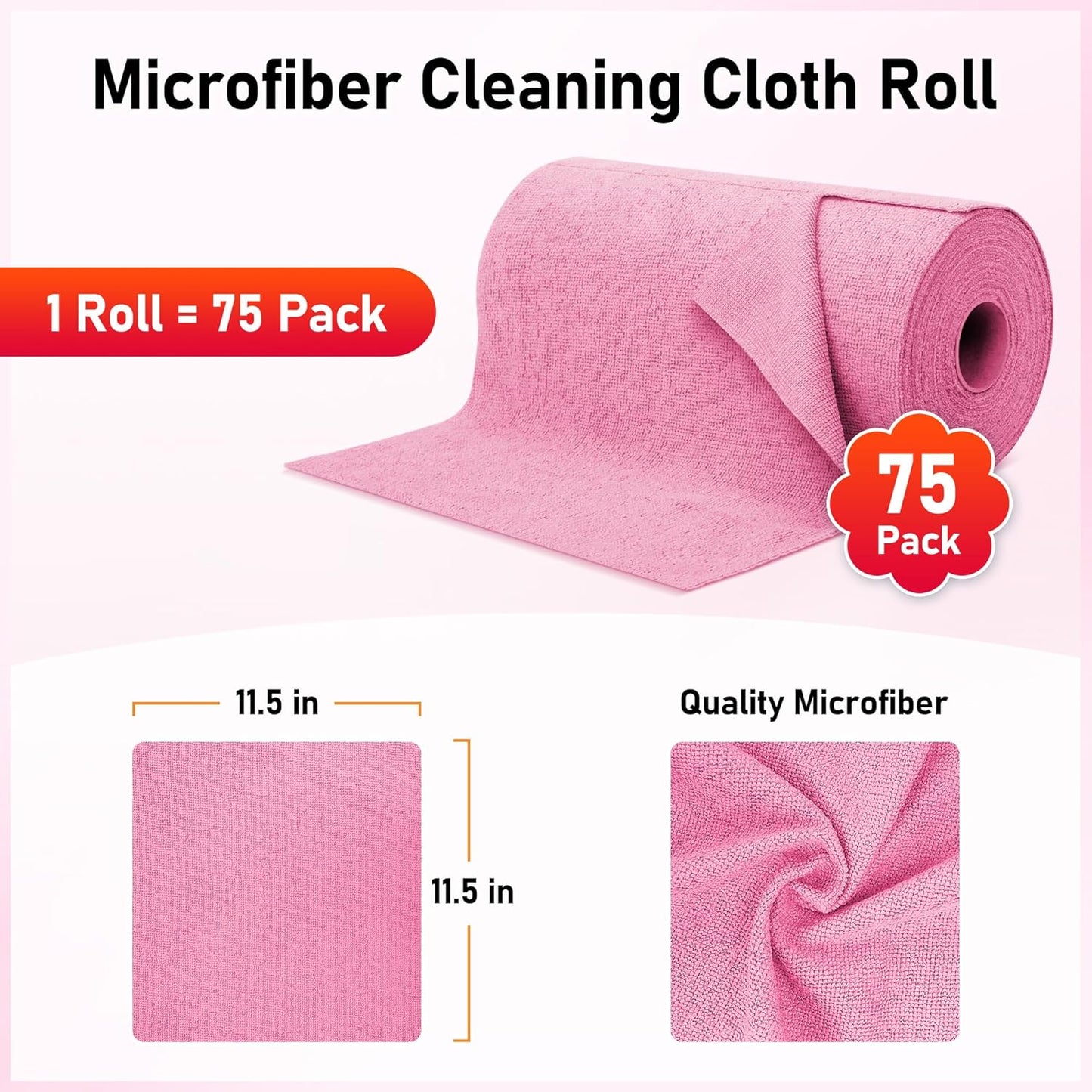 Microfiber Cleaning Cloth, 100 Pack Cleaning Rags Microfiber Towel Bulk Absorbent Lint-Free Wash Cloths, All-Purpose Shop Towels for Cars, Automotive, Garage, Home & Kitchen 11.5"*11.5"