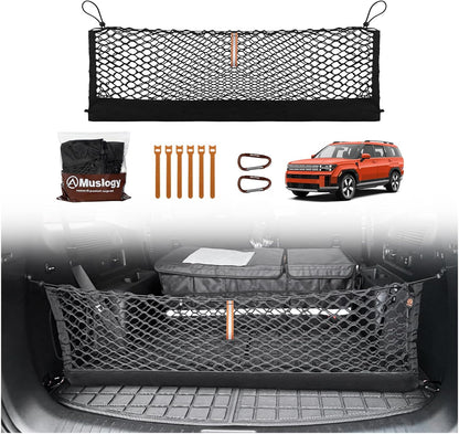 Muslogy Truck Bed Cargo Net Trunk Netting Compatible with 2023-2025 2026 Honda CR-V Accessories, Pickup Cargo Organizer SUV Sedan Storage Net w/Heavy Duty Carabiners - Colors B