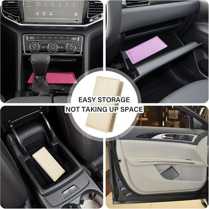 Stacool Bling Car Registration and Insurance Holder with Magnetic Clasp,PU Leather Car Organizers for ID,Bank Cards,Universal Glove Box Organizer (Purple)