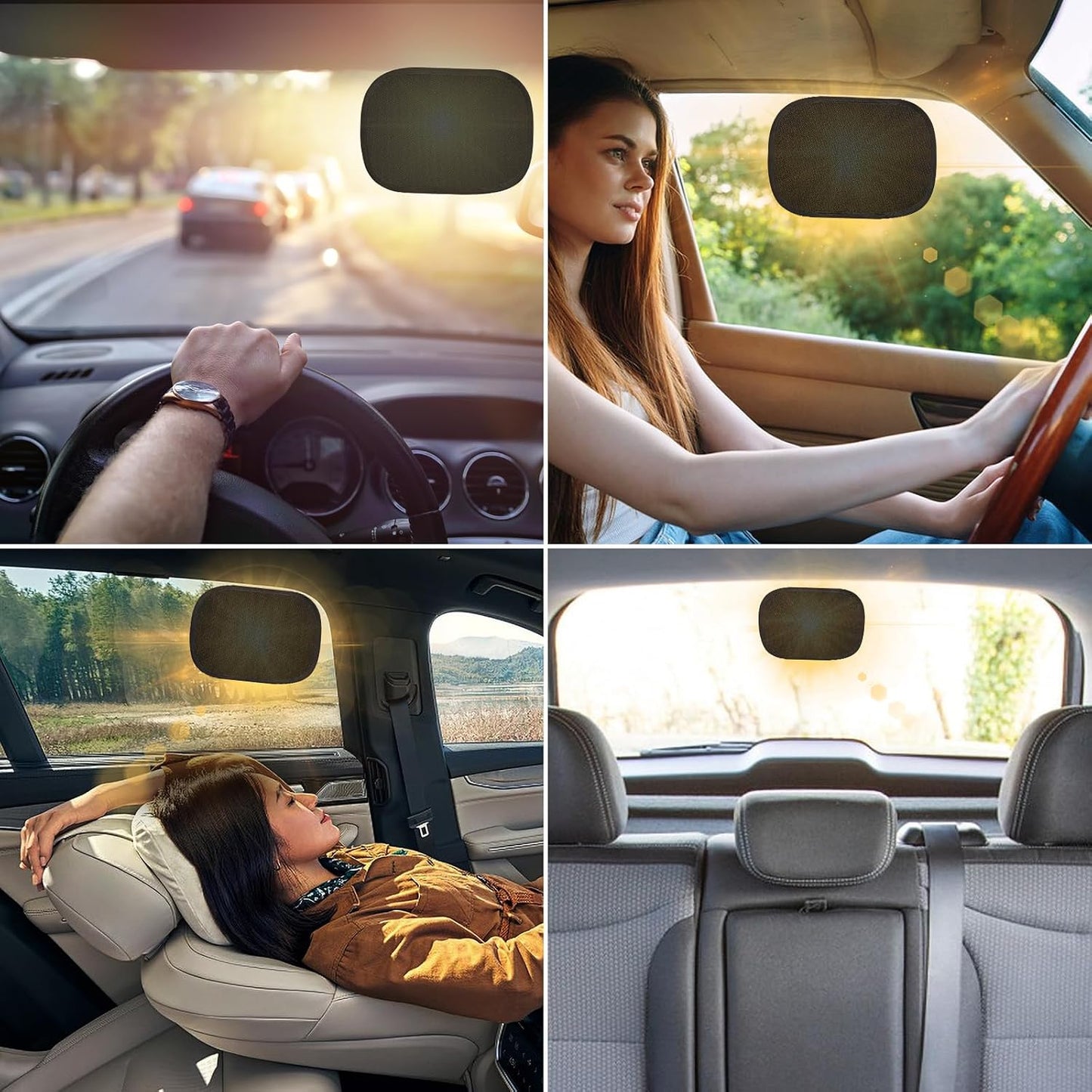 DIZA100 Car Sun Shade, 2 Pack Window Shade for Baby Universal Cling Sunshade for Side Window Sun Glare and UV Protection for Kids/Adults/Pets - 20''x12'' Fits 98% Cars(Suction Cup Stick)