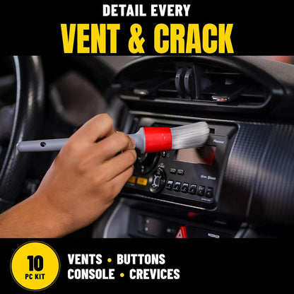 Chemical Guys Interior Cleaning Kit with Storage Bag Total Interior Cleaner Microfiber Towels Detailing Brushes and Sticky Gel Giftable Car Care Set - 10 Items