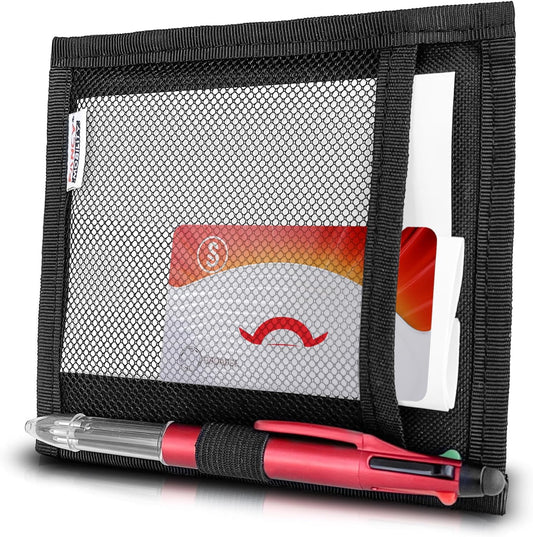 Mini Car Sun Visor Document Holder - Visor Accessories for Women and Men - Small Auto Organizer, Registration & Insurance Holder - Minimalist Design (Black)