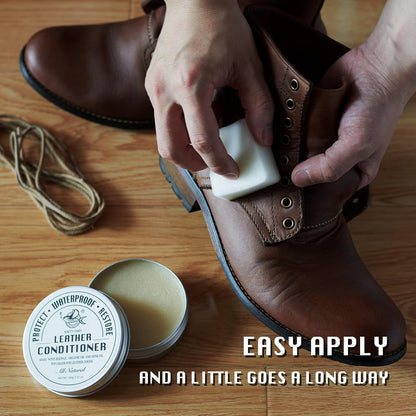 SALTY FISH All-Natural Leather Conditioner and Cleaner,Made with Mink Oil Beeswax,Protect Soften Waterproof Leather Furniture,Car Seats,Shoes,Boots,Bags (3.53 Oz)