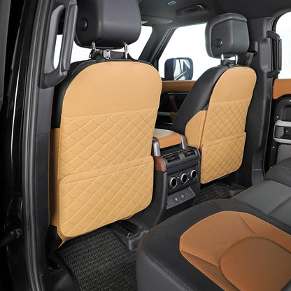 TAIKOO Seat Back Protector + Large Capacity Pocket Storage Organizer,Preventing the Impact of Children Stepping on the Seat Backrest (Black)