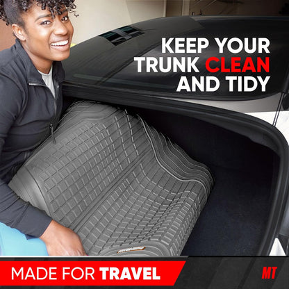 Motor Trend Premium FlexTough All-Protection Cargo Mat Liner – w/Traction Grips & Fresh Design, Heavy Duty Trimmable Trunk Liner for Car Truck SUV, Black (OF-985-BK)