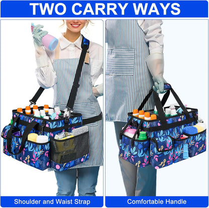 Cleaning Caddy,Cleaning Bag for Housekeepers,Cleaning Supplies Organizer with Handle,Black