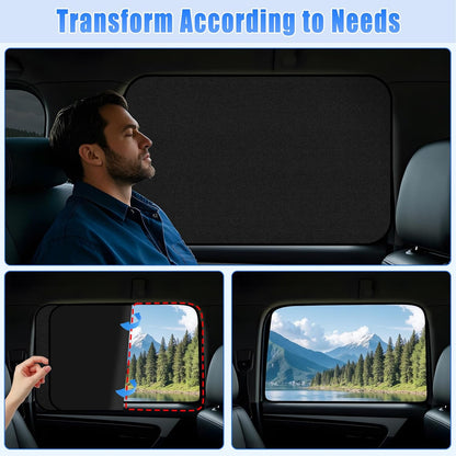 ZATOOTO Suede Car Window Shades 4PCS - Car Window Covers for Ultimate Privacy, UV Protection, and Heat Insulation, Side Window Sun Shade Perfect for Camping, Travel, Baby Safety, and Daily Use