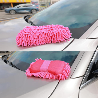 Microfiber Car Wash Sponge-Non-Scratch Wash Mitt-Two Sided Chenille Microfiber Washing Sponge-Mitt for Cars, Trucks, SUVs, Boats(2 Pack Green)